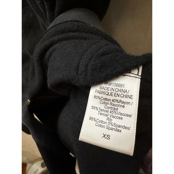 Young Fabulous & Broke Black full zip hoodie longline Sweatshirt Tencel XS - Picture 8 of 10